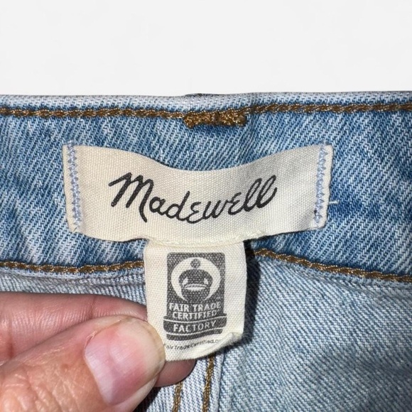 Madewell Y2K Distressed Wide Leg Jeans Size 33 Light Wash - Picture 3 of 7